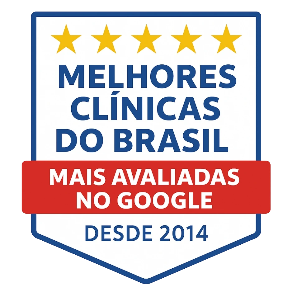 Selo Melhores Clínicas do Brasil - Mais Avaliadas no Google